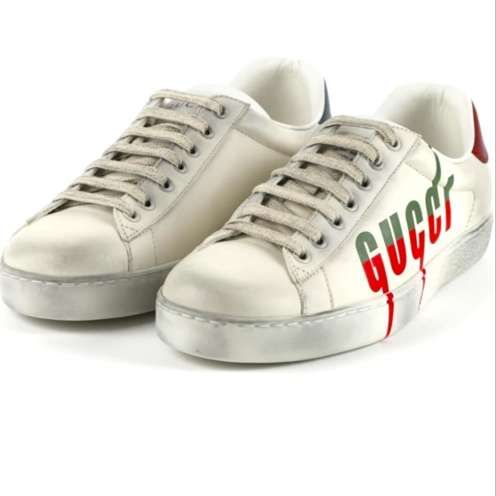 Authentic Gucci Ice Blade distressed white snikers